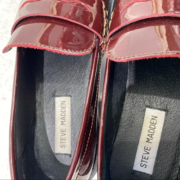 Steve Madden crew penny loafers burgundy NWOT - Picture 4 of 8
